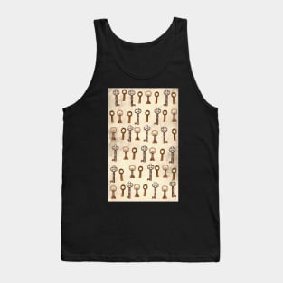 keys on cream floral parchment Tank Top